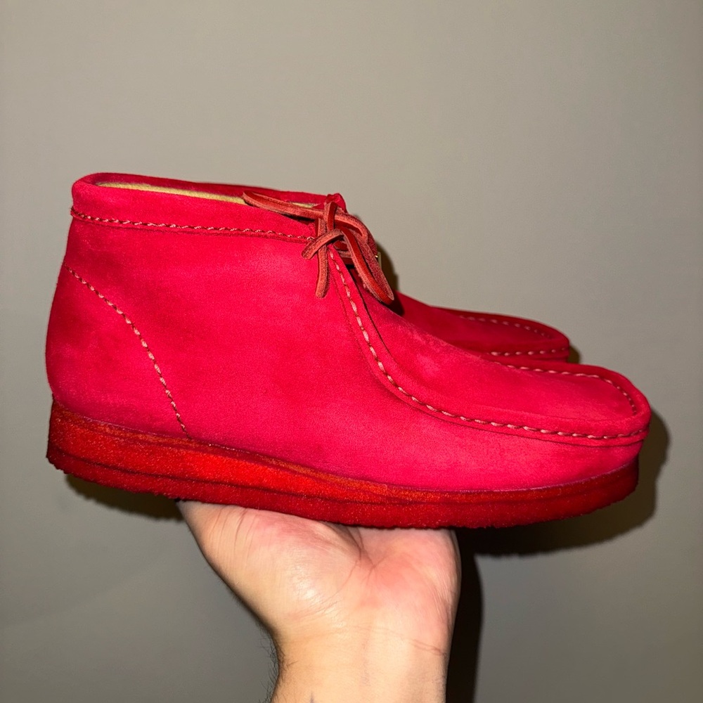 Clark’s Original Custom All Red Suede Wallabee Boot